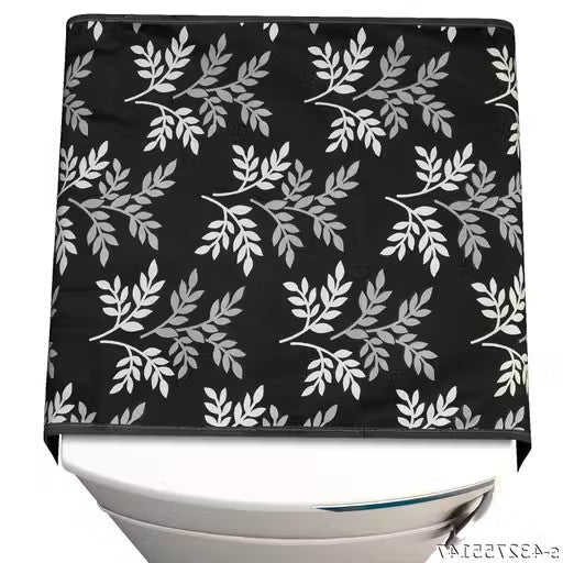 Fridge Top Cover Set – 7 Pieces | Black | 6 Pockets, Handle Covers & Multipurpose Mats